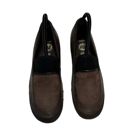 Merrell Ortholite Size 8 Suede And Leather Plaza Spree Chestnut Saddle Slip On - Picture 2 of 8